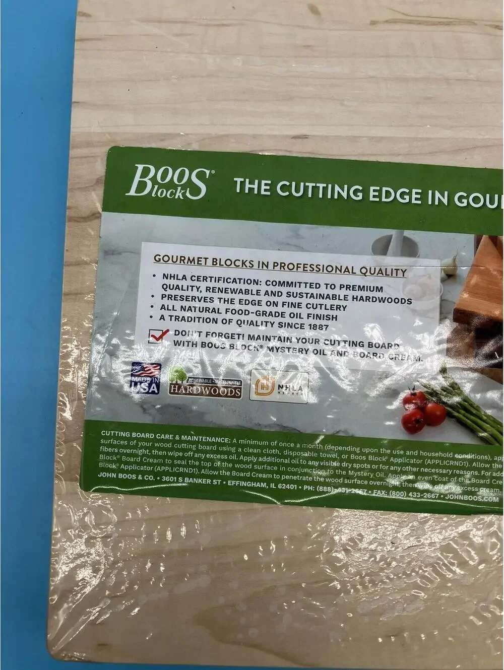 Boos Blocks Small Maple Cutting Board 10x10 Reversible Wood Beige USA Kitchen